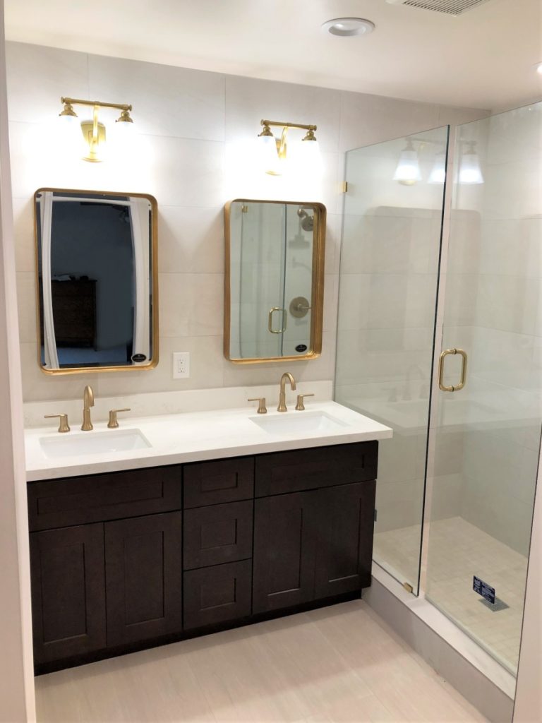 5x8 Bathroom Remodeling Layout Tips and Ideas 10 Bathroom featuring two sinks and mirrors