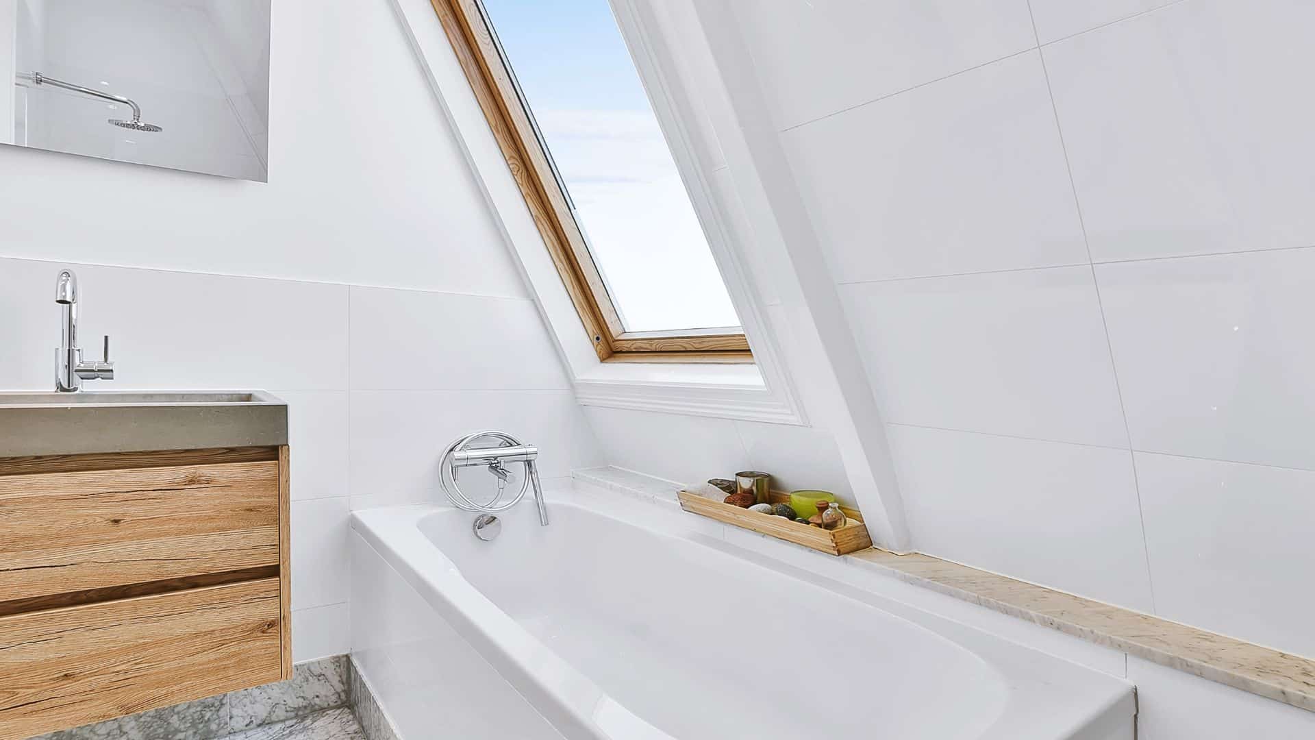Add A Skylight To Your Small Bathroom With A Bathtub