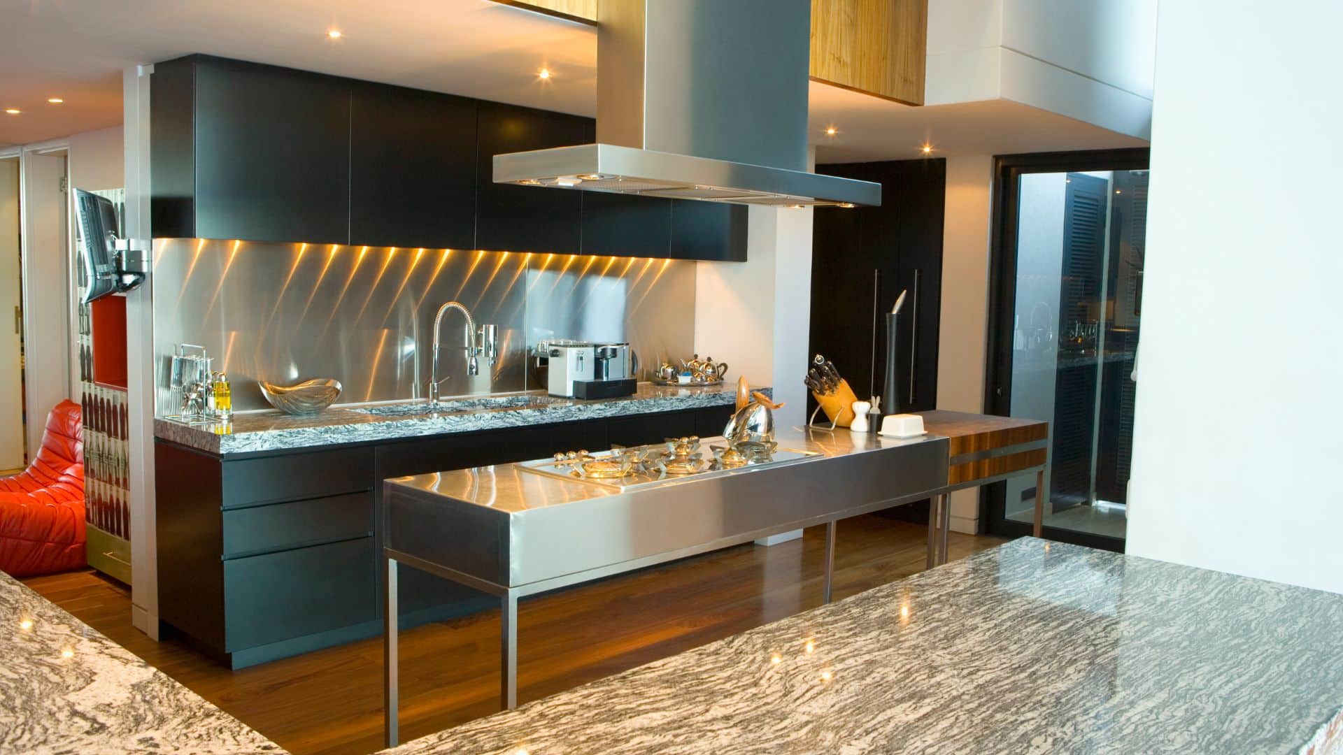 Metal Based Narrow Kitchen Island