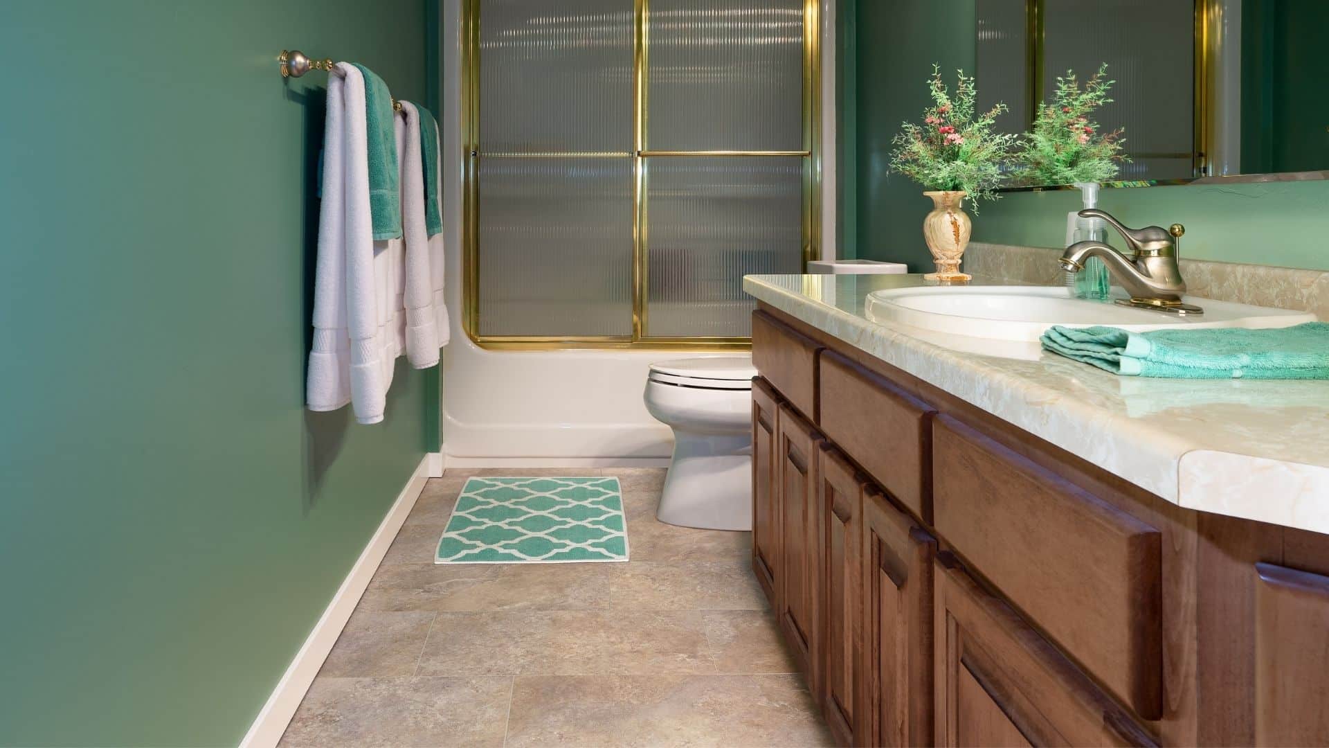 Walnut Wood Bathroom Cabinets