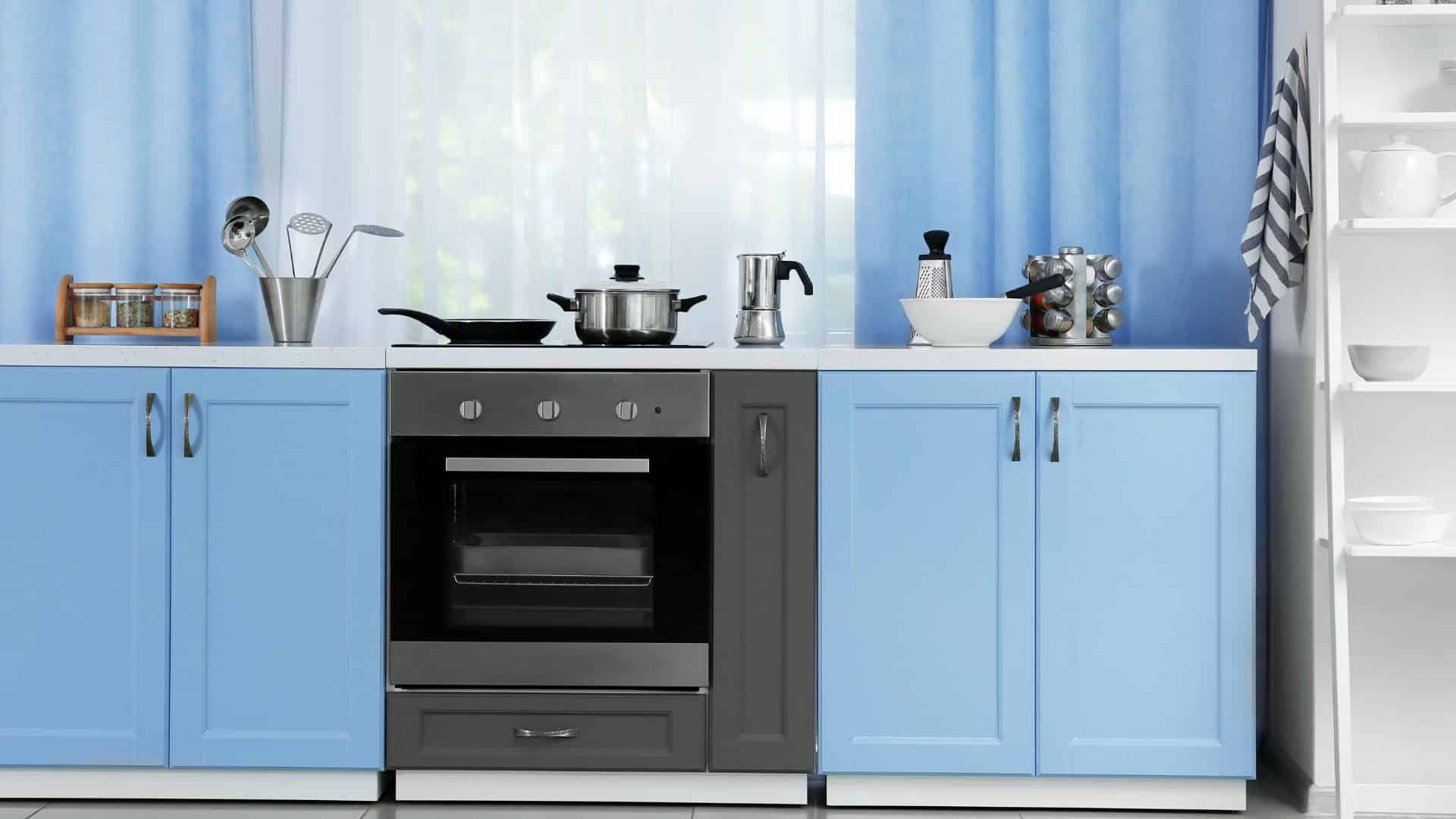Powdery Blue Kitchen Cabinet Designs