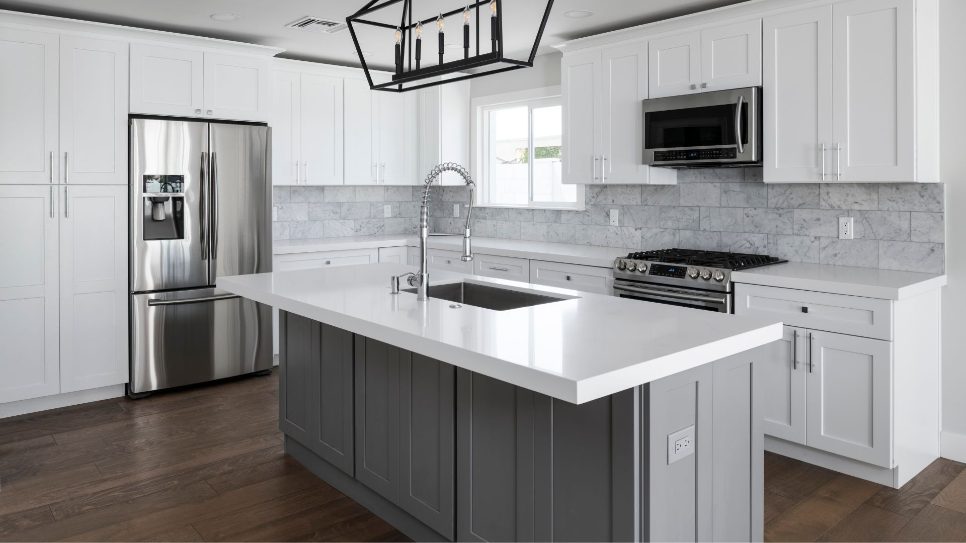 Cabinetry 3 kitchen with white cabinets and a large island