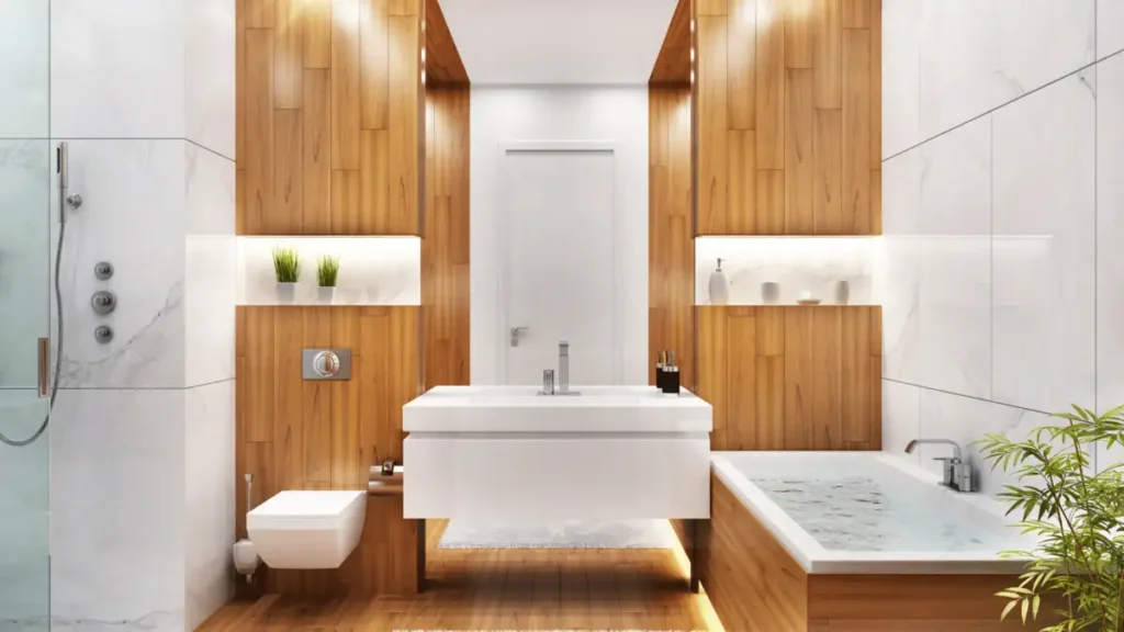 21 Bathroom Remodeling Ideas to Transform Your Space in 2025 8 wood and white theme bathroom style