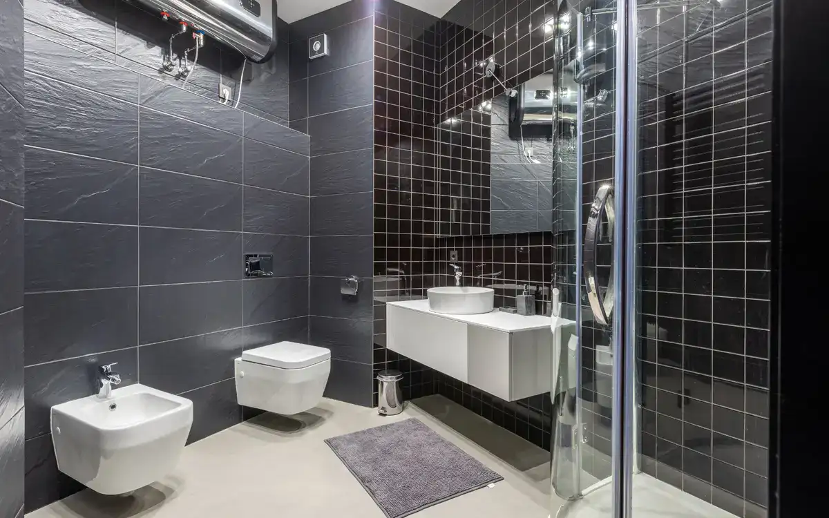 modern bathroom with bidet and toilet