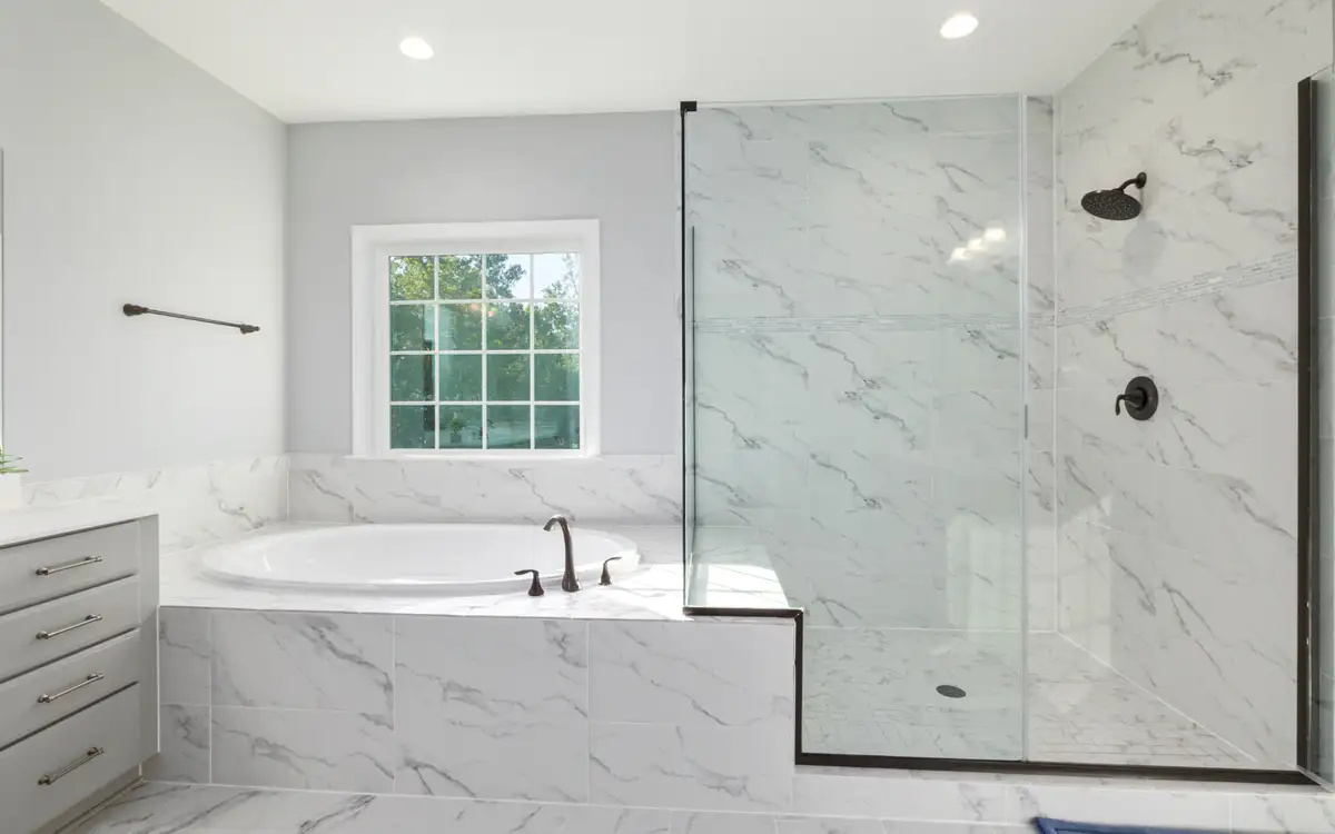 Top 10 Bathroom Remodel Trends in Northern Virginia 4 white bath with basic shower sizes