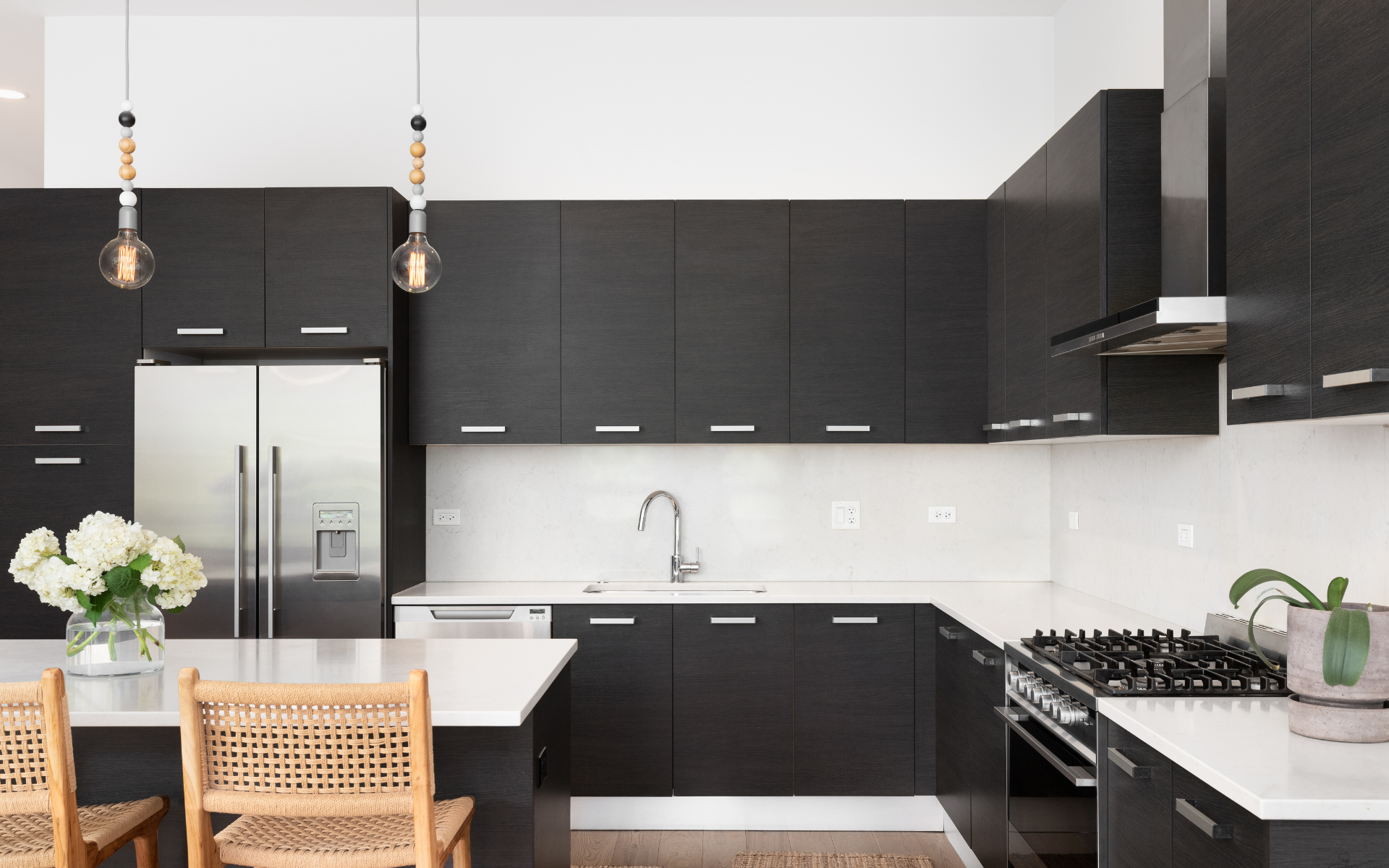 brown kitchen cabinets