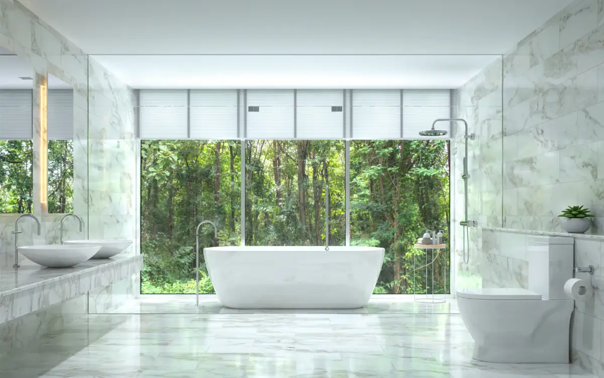 bathroom with porcelain tile