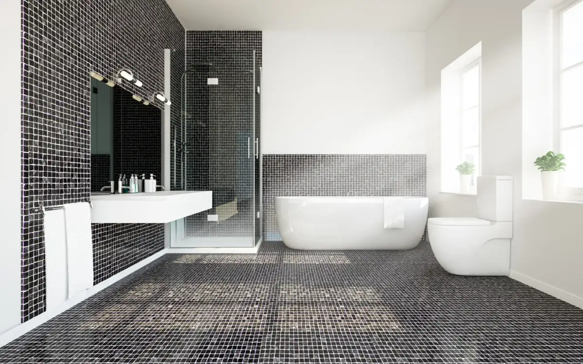 black tiles bathroom style