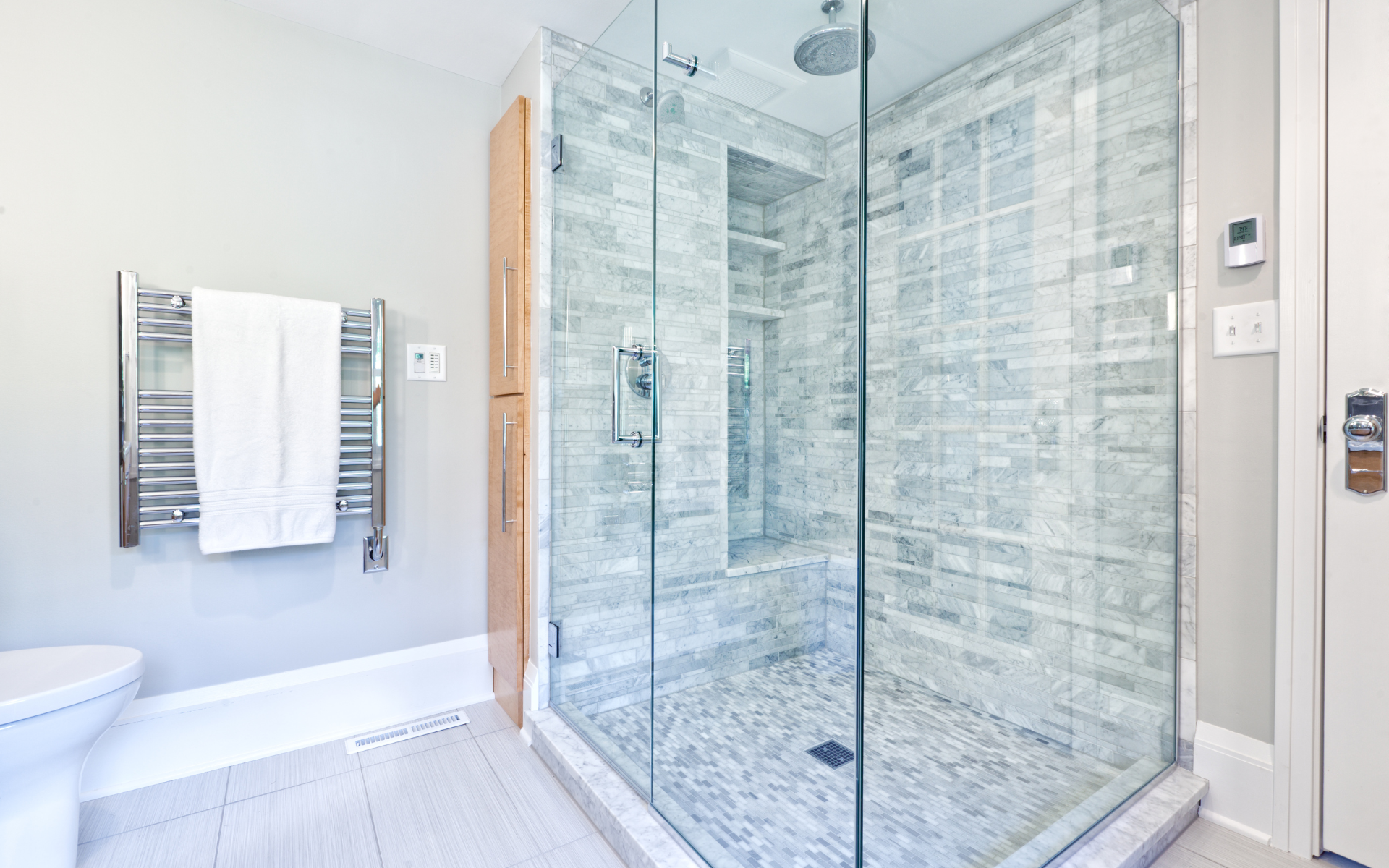 Glass Shower Doors for an Open Airy Feel