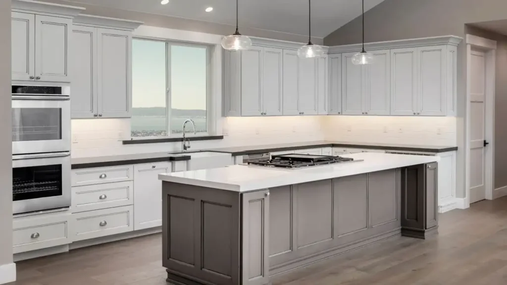 Marble Backsplash is used to remodel a kitchen