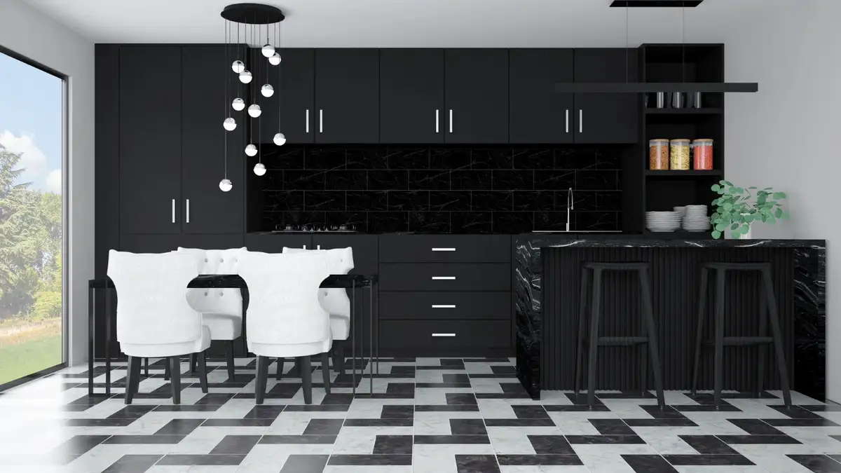 black kitchen cabinets