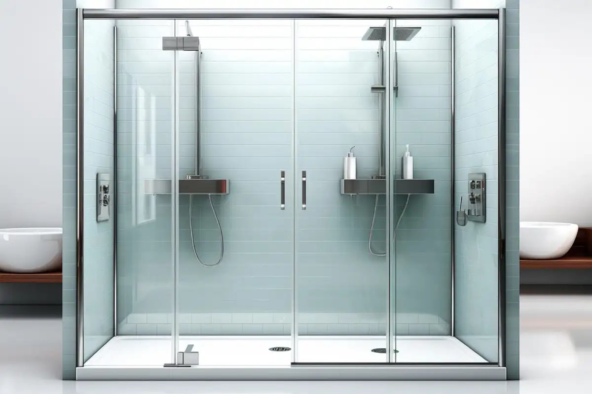 22 Stylish Walk-In Shower Ideas in 2025 9 Clear Glass and double shower head Walk-in Shower