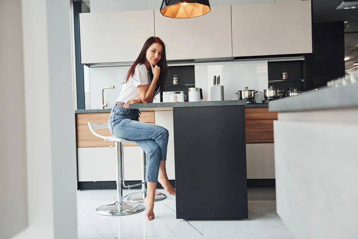 elegant island small kitchen