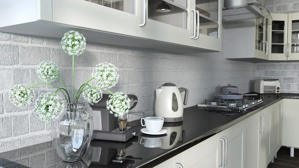 glass door cabinets small kitchen 