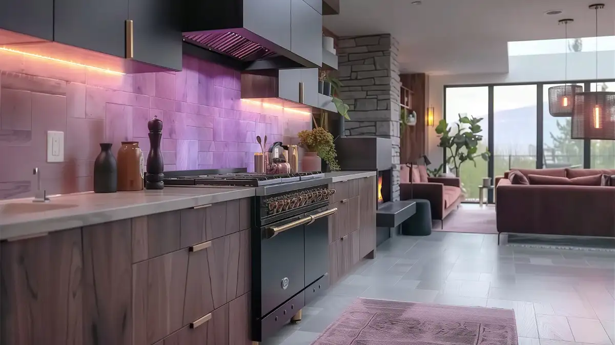 grey cabinets and pastel decor