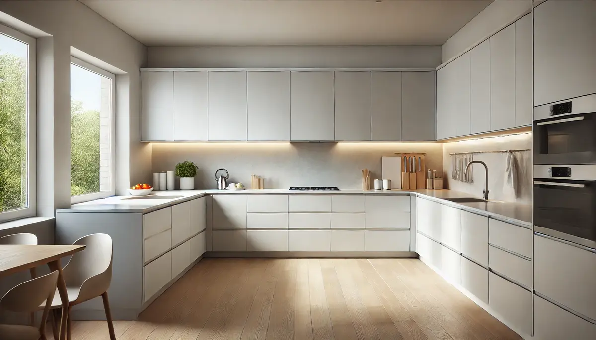 white cabinets without handles