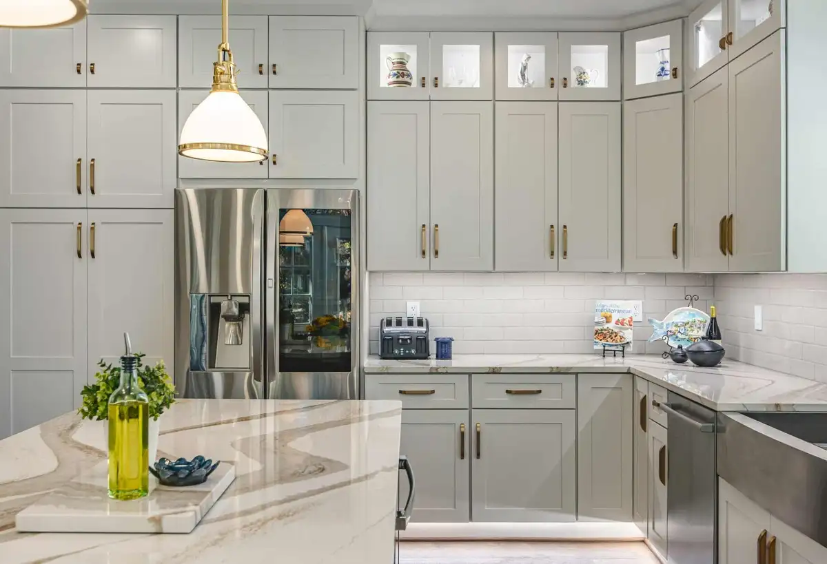 white kitchen remodeled by contractor in virginia