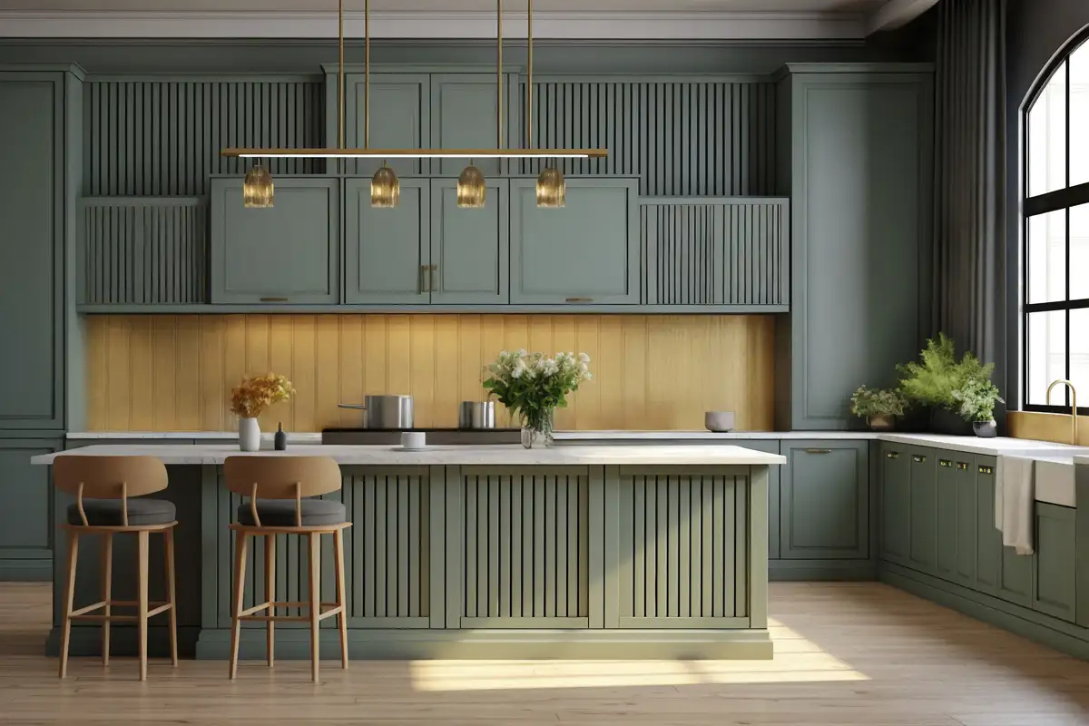 Minimalist kitchen with vertical lines design