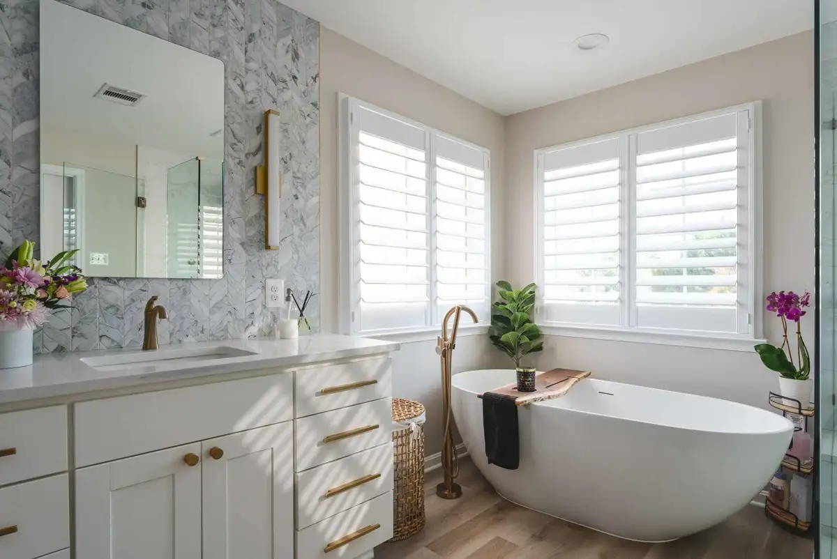 Renovated white bathroom in Ashburn VA