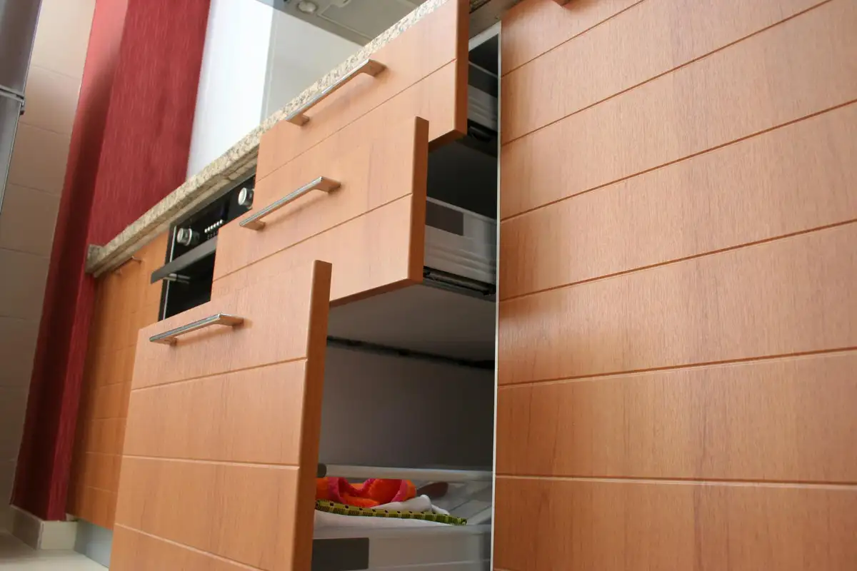 kitchen with renovated oak cabinets