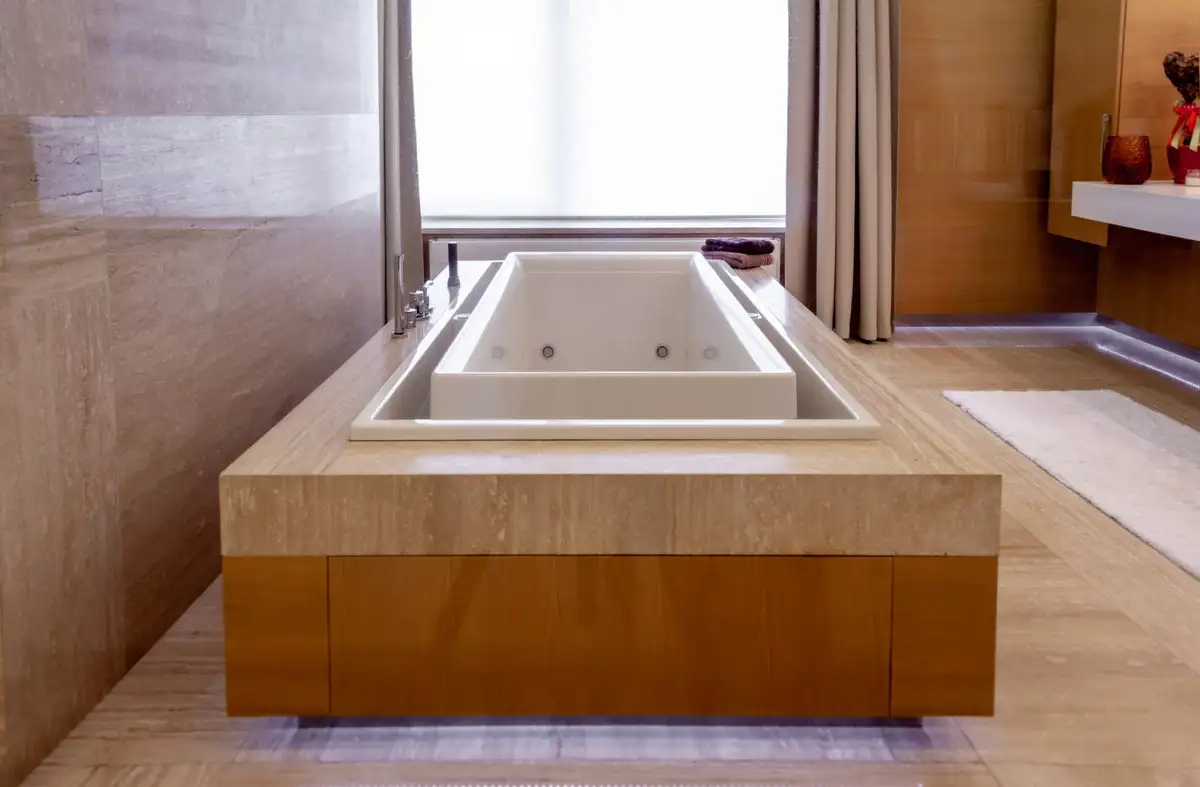 white bathtub with stylish design