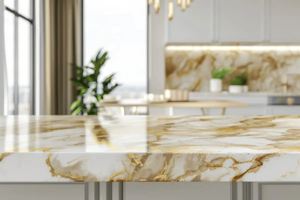 light gold kitchen countertops