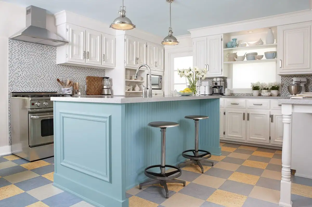 colorful Linoleum kitchen flooring