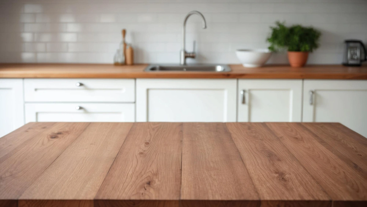 wooden color kitchen countertop