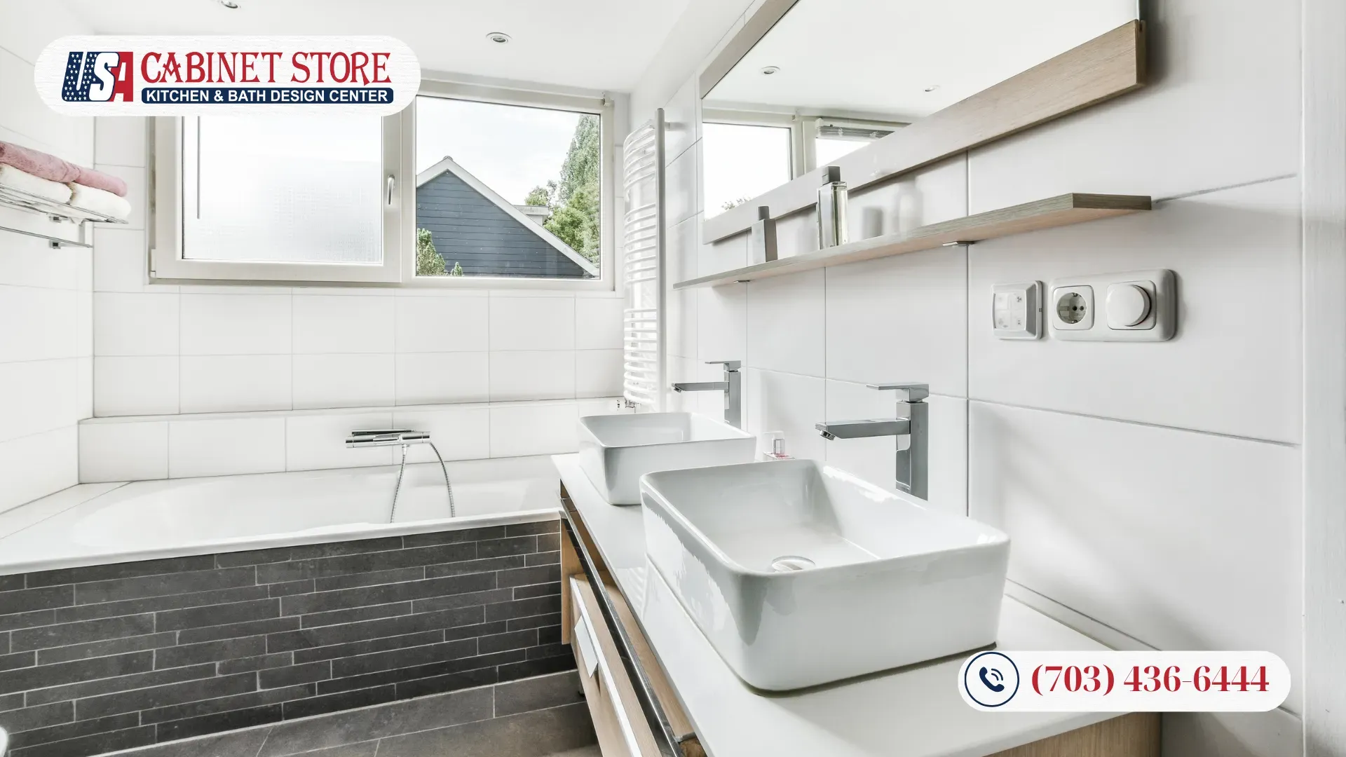 How to Plan a Bathroom Remodel in Fairfax: 9-Step Guide 42 Elegant-bathroom-with-Double-Sink-Vanity