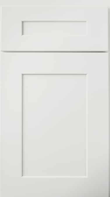 Fairfax Kitchen Cabinets 17 White Dartmouth 5-Piece shaker cabinet door and matching 5-piece drawer front.