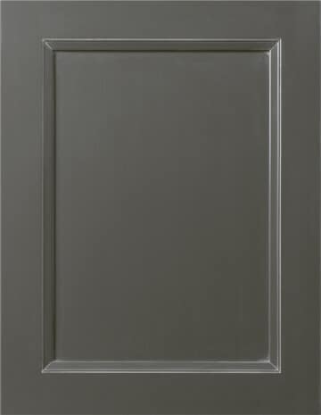 Fairfax Kitchen Cabinets 38 Charcoal gray Edgewater inset cabinet door with a classic recessed panel design.