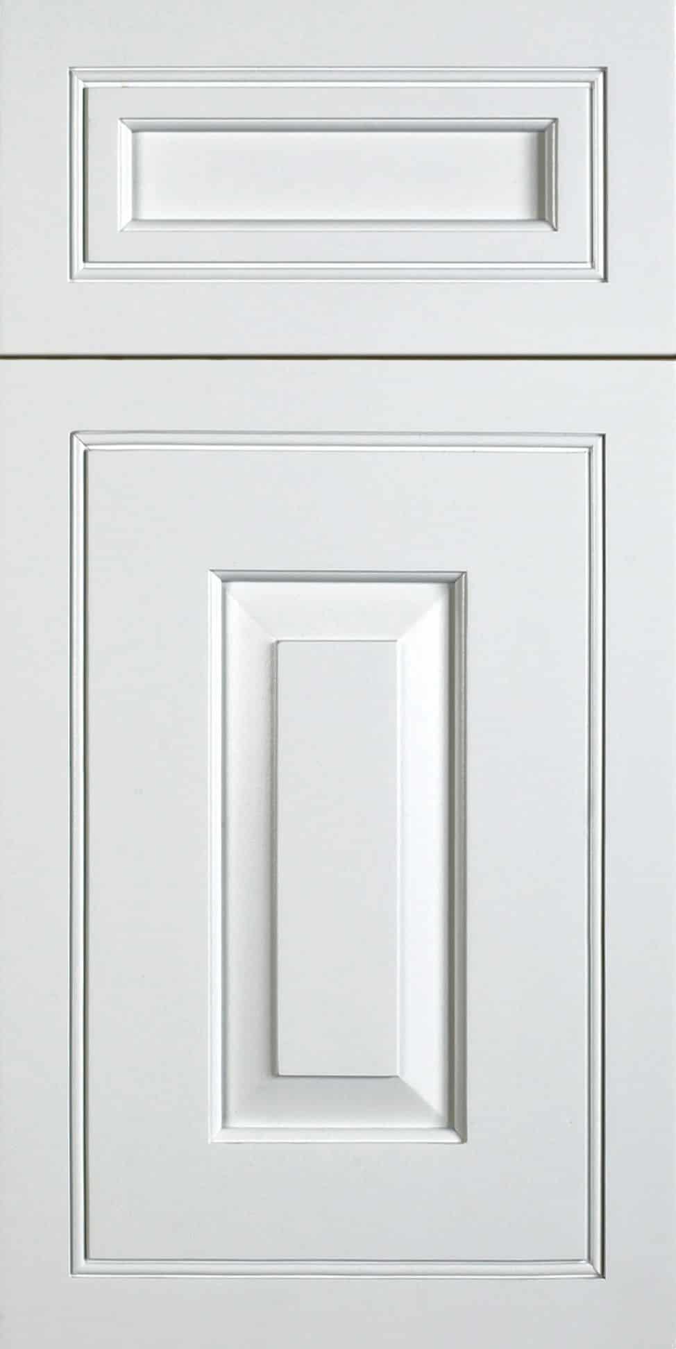Fairfax Kitchen Cabinets 32 White Perth Amboy cabinet door and drawer front with an elegant raised center panel design.