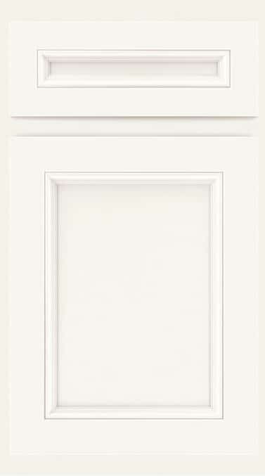 Fairfax Kitchen Cabinets 16 White Carver cabinet door and drawer front with elegant mitered recessed paneling.