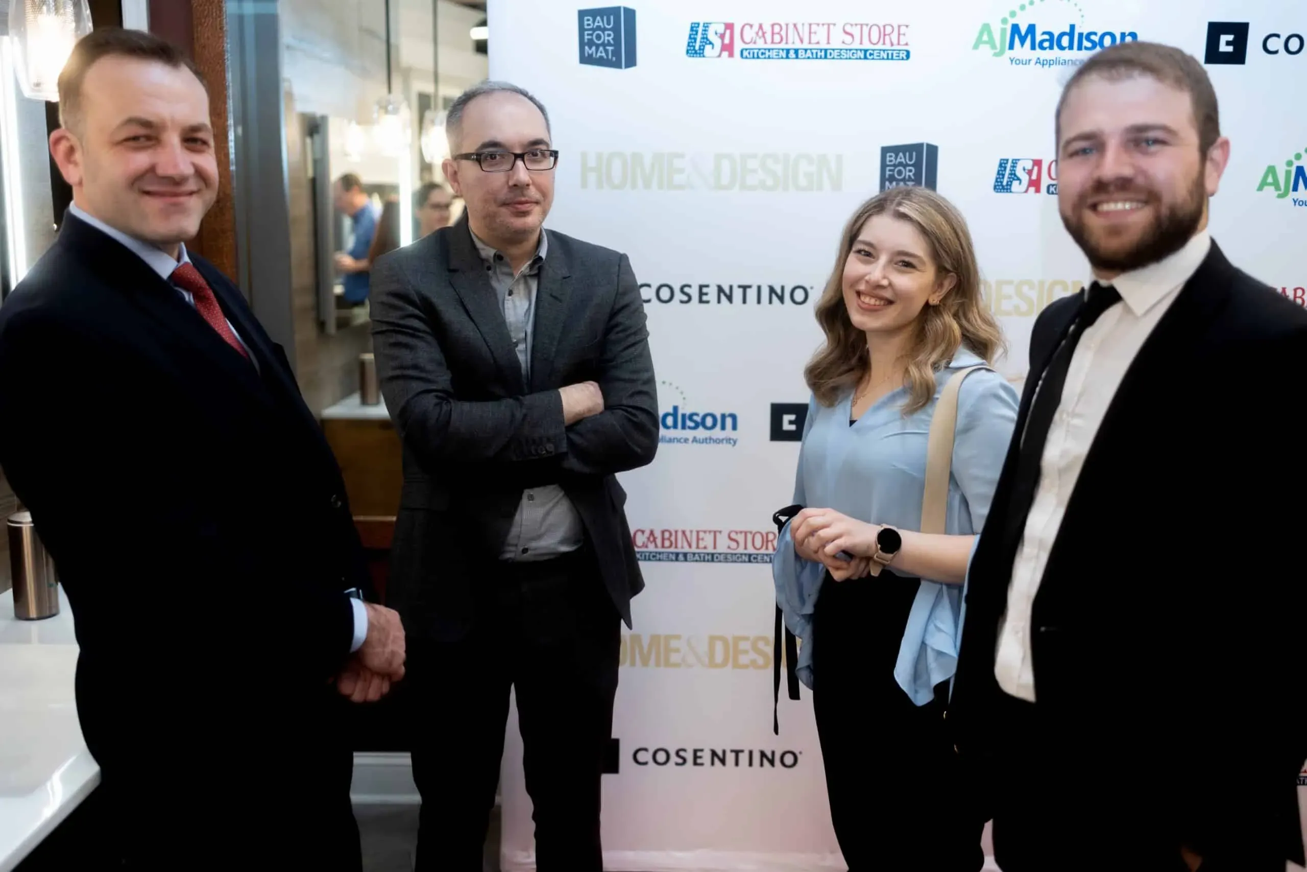 Best Kitchen and Bathroom Remodeling Contractors - USA Cabinet Store 4 USA Cabinet Store team members posing at a Fairfax Home & Design event.