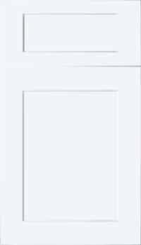 Fairfax Kitchen Cabinets 11 White Galaxy Frost shaker cabinet door and matching 5-piece drawer front.