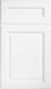Fairfax Kitchen Cabinets 14 White Hallmark Frost cabinet door and matching drawer front with a classic raised center panel.
